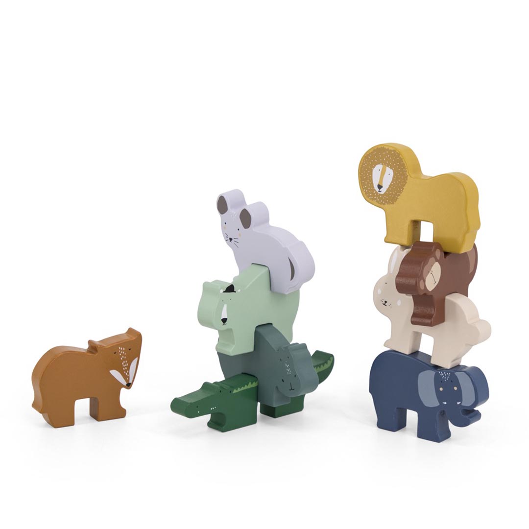 Wooden animal stacking game